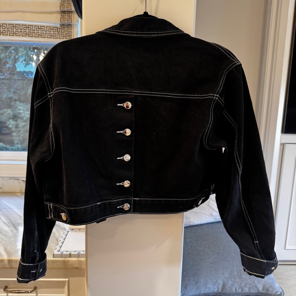 Superdown Quinn Button Down Jacket - Black Croppe… - image 4